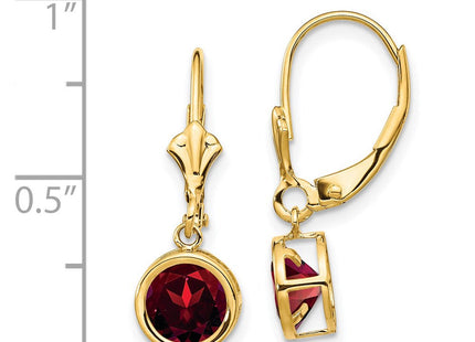 14k Garnet Leverback Earrings (Style XLB101GA)