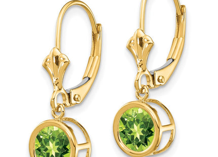 14K gold peridot drop earrings, alternate view
