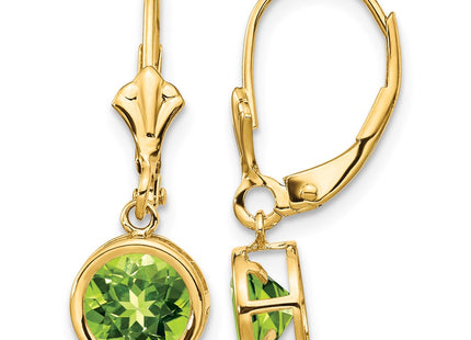 14K gold peridot drop earrings