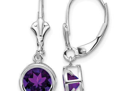 14K white gold amethyst drop earrings