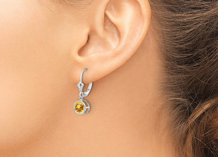 14K white gold citrine drop earrings, another view