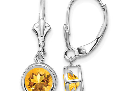 14K white gold citrine drop earrings