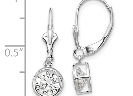 14k White Gold Cubic Zirconia Leverback Earrings (Style XLB101WCZ)