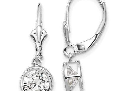 14k White Gold Cubic Zirconia Leverback Earrings (Style XLB101WCZ)