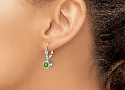 14k White Gold Peridot Leverback Earrings (Style XLB101WPE)