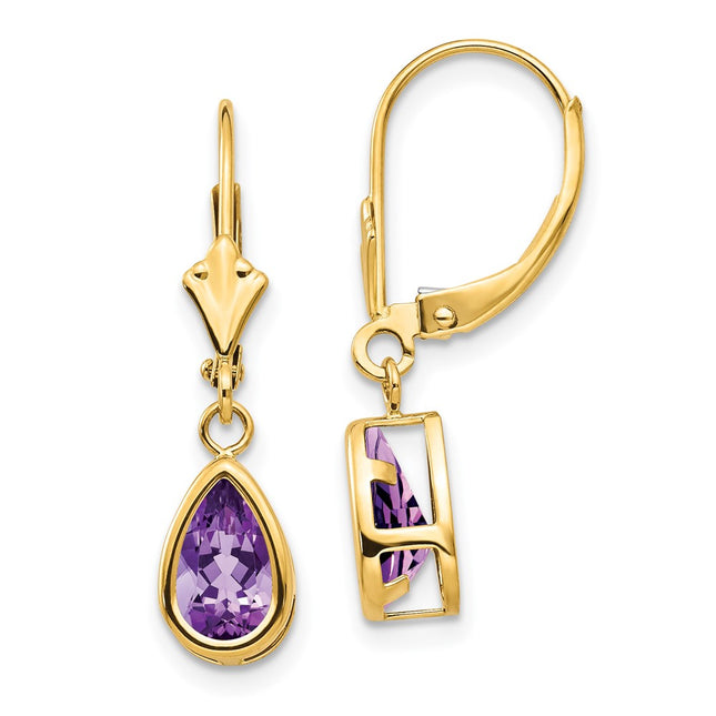 14k Yellow Gold Earrings Style XLB103AM - Classique Jewelry Inc.