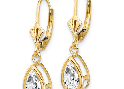 14k Yellow Gold Earrings Style XLB103CZ - Classique Jewelry Inc.