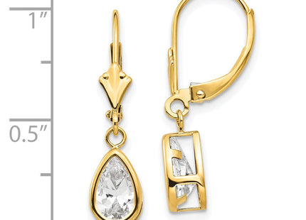 14k Yellow Gold Earrings Style XLB103CZ - Classique Jewelry Inc.