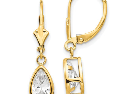 14k Yellow Gold Earrings Style XLB103CZ - Classique Jewelry Inc.