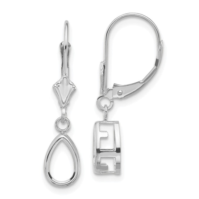 14K white gold drop earrings