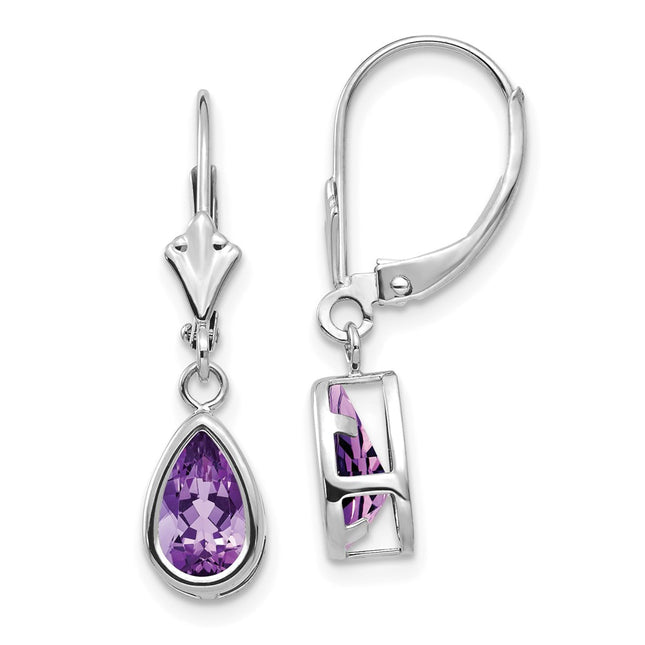 14k White Gold Earrings Style XLB103WAM - Classique Jewelry Inc.