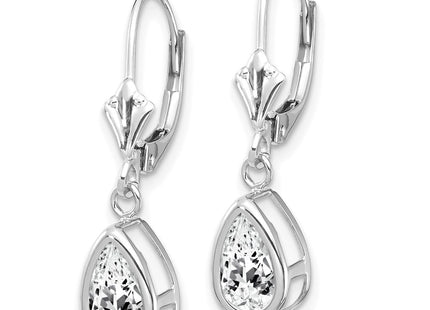 14k White Gold Earrings Style XLB103WCZ - Classique Jewelry Inc.
