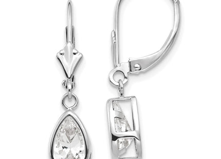 14k White Gold Earrings Style XLB103WCZ - Classique Jewelry Inc.