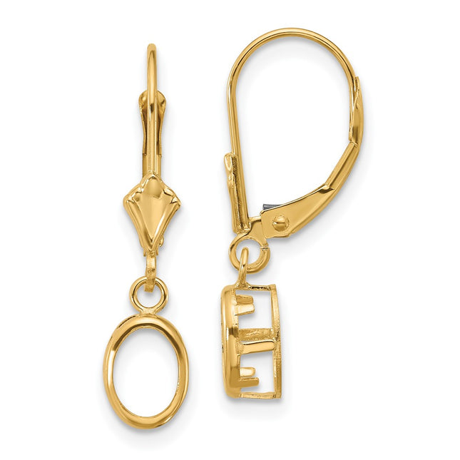 14k Yellow Gold Earrings Style XLB106 - Classique Jewelry Inc.