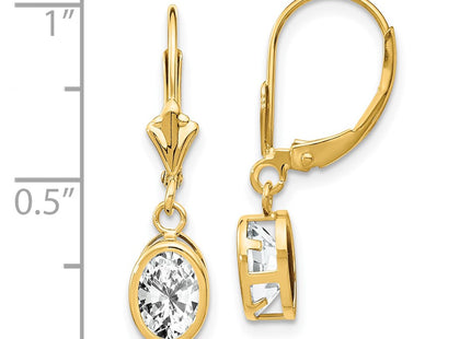 14k Yellow Gold Earrings Style XLB106CZ - Classique Jewelry Inc.