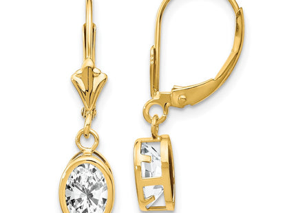14k Yellow Gold Earrings Style XLB106CZ - Classique Jewelry Inc.