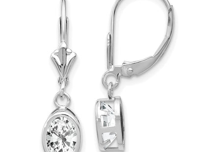 14k White Gold Earrings Style XLB106WCZ - Classique Jewelry Inc.