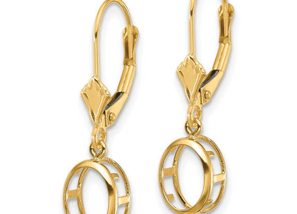 14k 8x6 Oval Leverback Earring Mounting (Style XLB107)