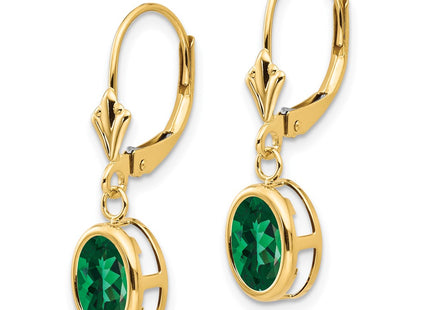 14K gold oval drop earrings, alternate view