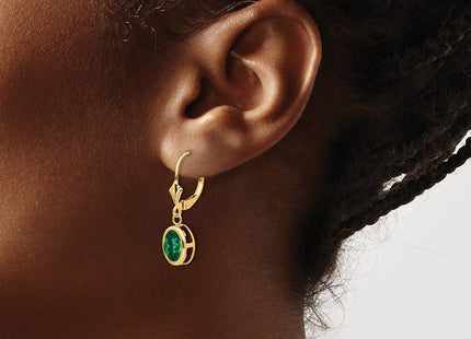 14K gold oval drop earrings, another view