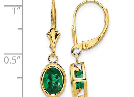14K gold oval drop earrings, further view