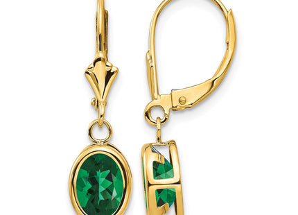 14K gold oval drop earrings