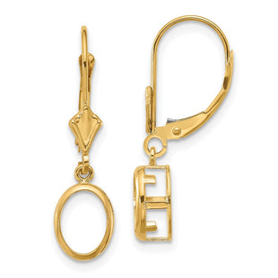 14k 8x6 Oval Leverback Earring Mounting (Style XLB107)