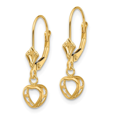 14K Round Leverback Earring Mountings, 25 x 7mm