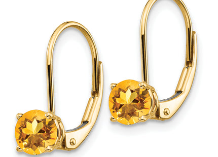 14k Citrine Leverback Earrings