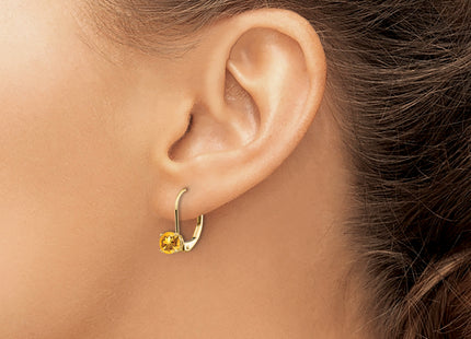 14k Citrine Leverback Earrings