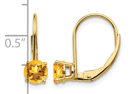14k Citrine Leverback Earrings