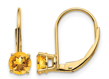 14k Citrine Leverback Earrings