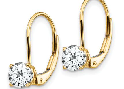 14k Cubic Zirconia Leverback Earrings