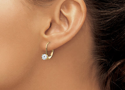 14k Cubic Zirconia Leverback Earrings
