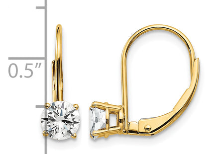14k Cubic Zirconia Leverback Earrings