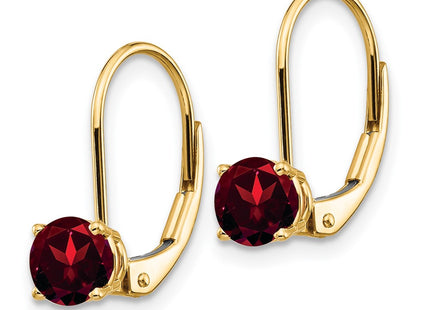 14K gold garnet drop earrings, alternate view