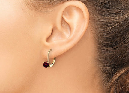 14K gold garnet drop earrings, another view