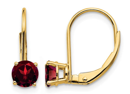 14K gold garnet drop earrings