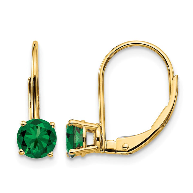 14k Mount St. Helens Leverback Earrings, 16 x 5mm