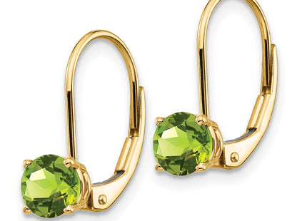 14K gold peridot drop earrings, alternate view