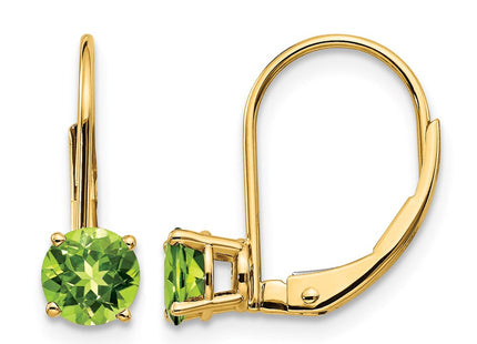 14K gold peridot drop earrings