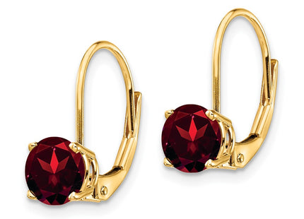 14K gold garnet drop earrings, alternate view