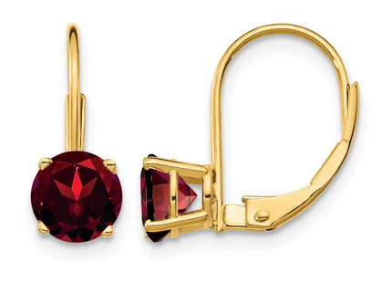 14K gold garnet drop earrings