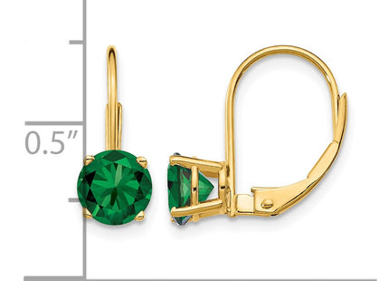14K gold drop earrings, further view