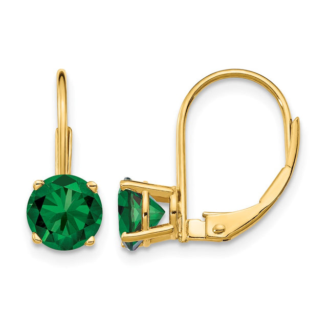 14k Mount St. Helens Leverback Earrings, 18 x 6mm