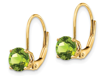 14K gold peridot drop earrings, alternate view