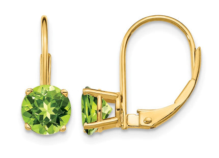 14K gold peridot drop earrings