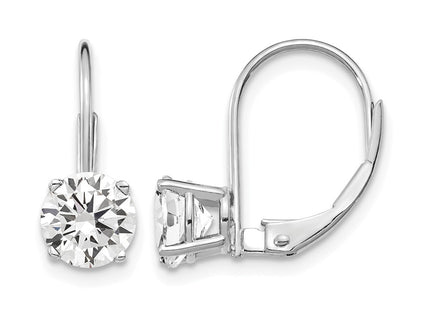 14K white gold cubic zirconia drop earrings