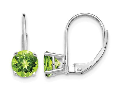 14K white gold peridot drop earrings