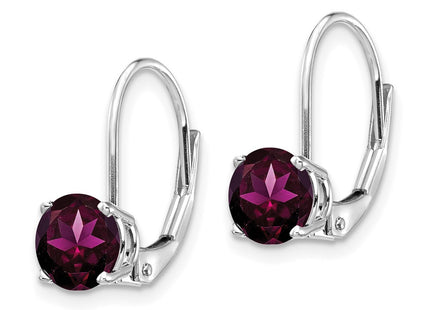 14K white gold garnet drop earrings, alternate view